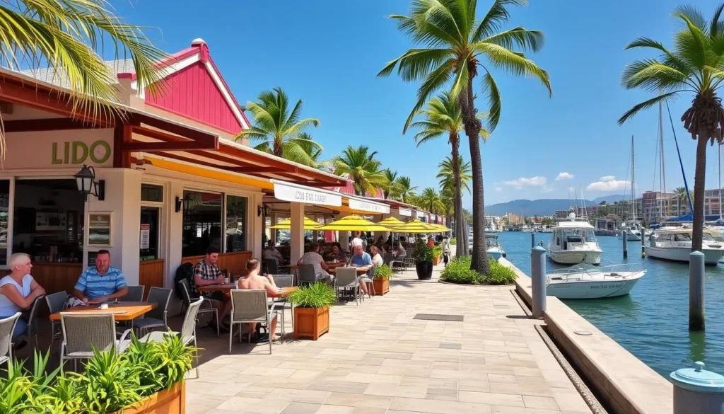 Image of a waterfront restaurant in Lido Marina Village