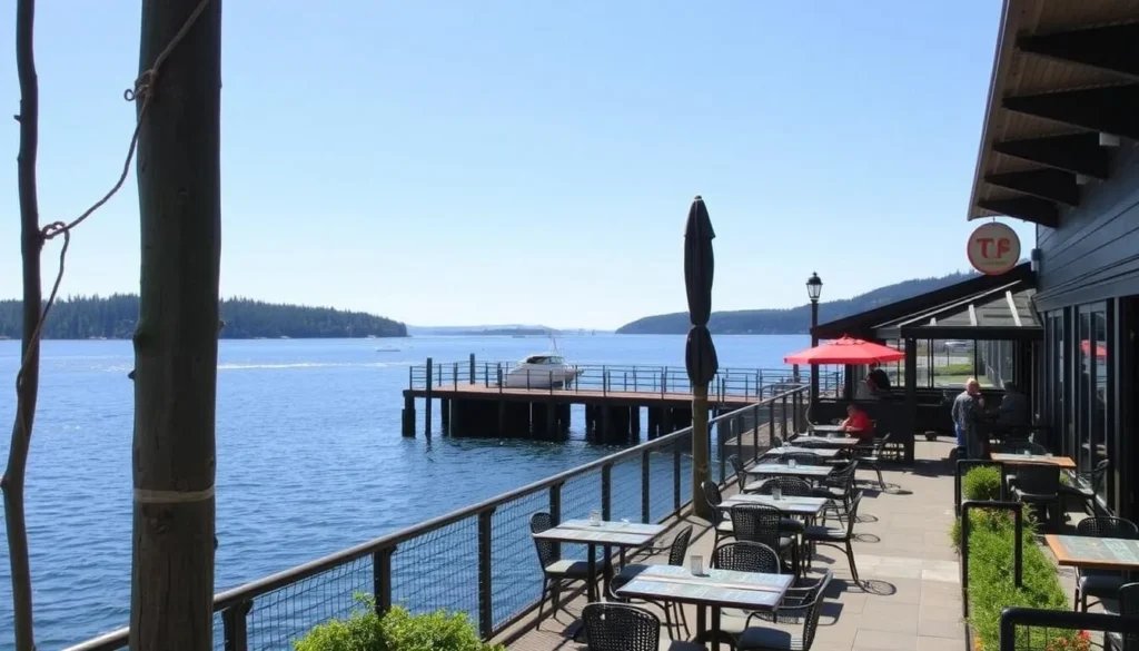Image of a waterfront restaurant on Kitsap Peninsula