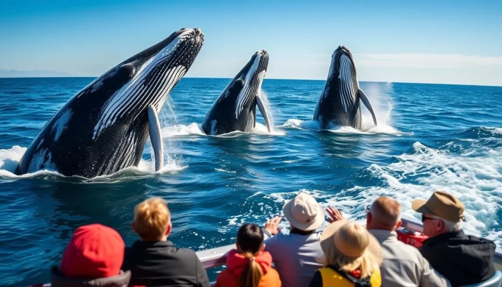 Image of a whale watching tour at Stellwagen Bank
