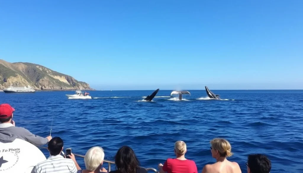 Image of a whale watching tour in Dana Point Harbor