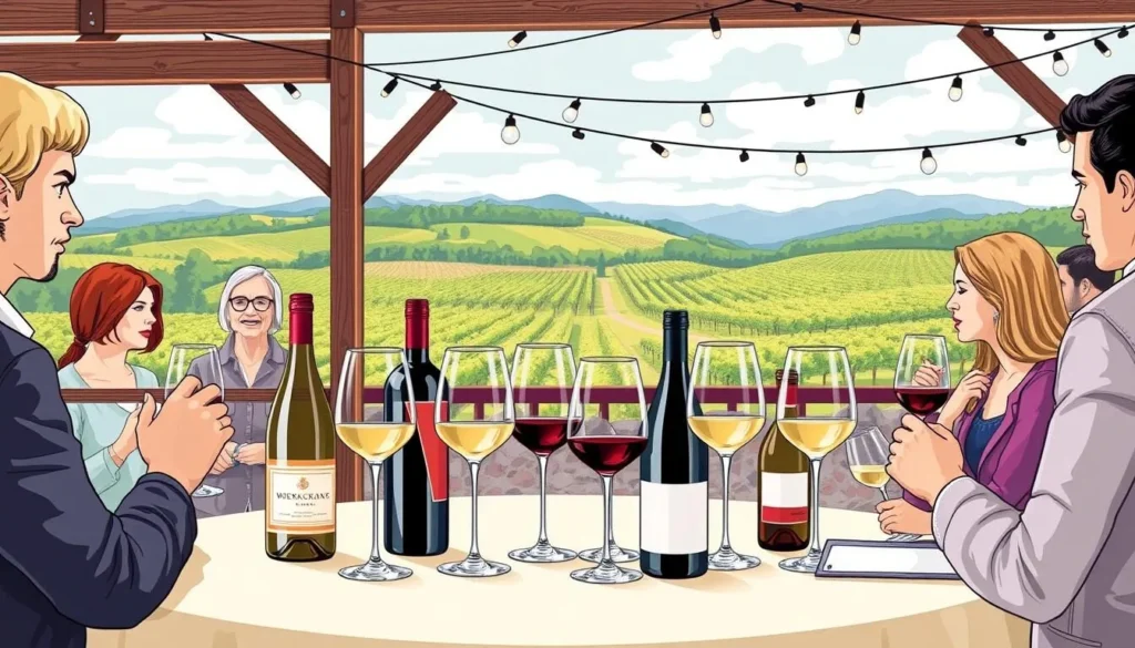 Image of a wine tasting at one of Madison's local wineries