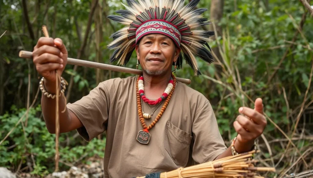 Image of an Indigenous guide sharing traditional practices