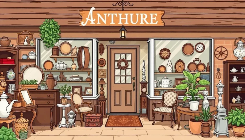 Image of an antique shop in Hammond, featuring a curated selection of vintage items and antiques.