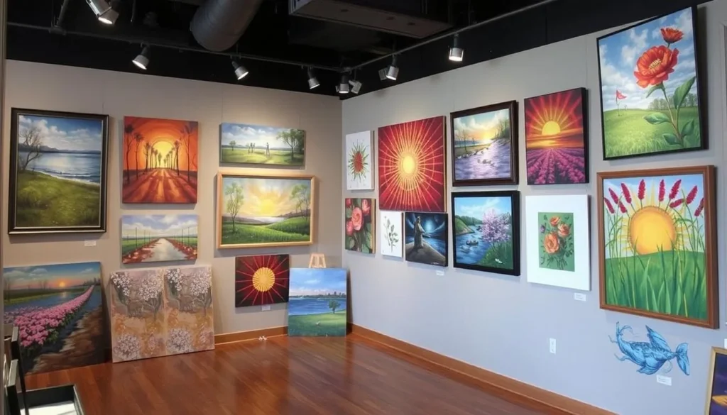 Image of an art gallery featuring local Noblesville artists