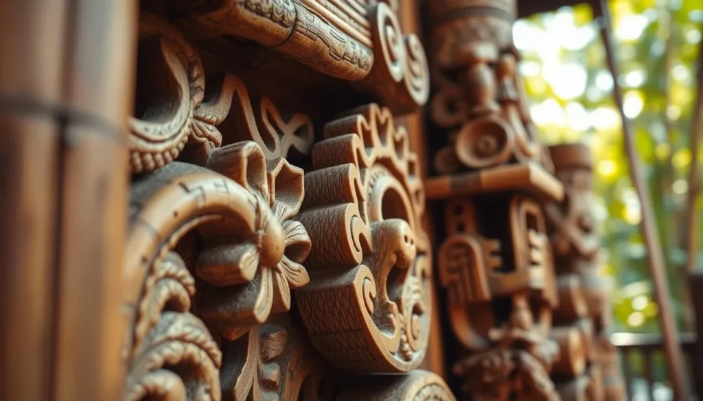 Image of bamboo carvings