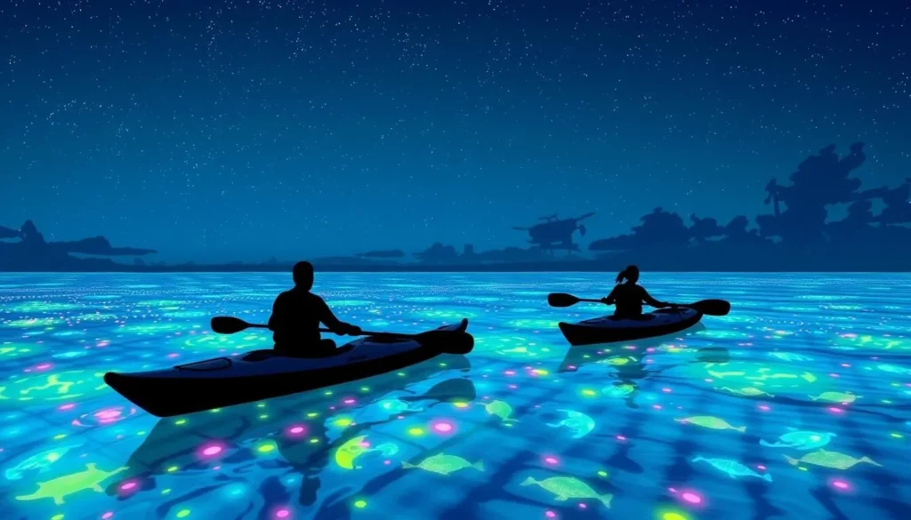 Image of bioluminescent kayaking in Cocoa Beach