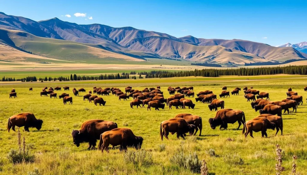 Image of bison in Lamar Valley
