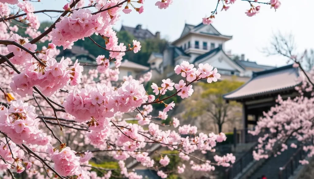 Image of cherry blossoms at Tsu Castle Park