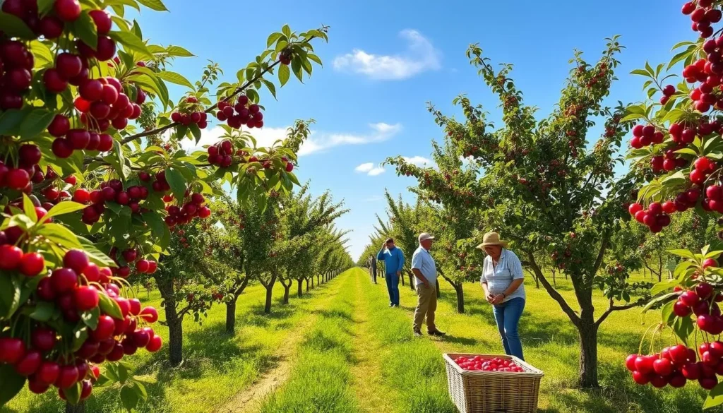 Image of cherry picking in Door County