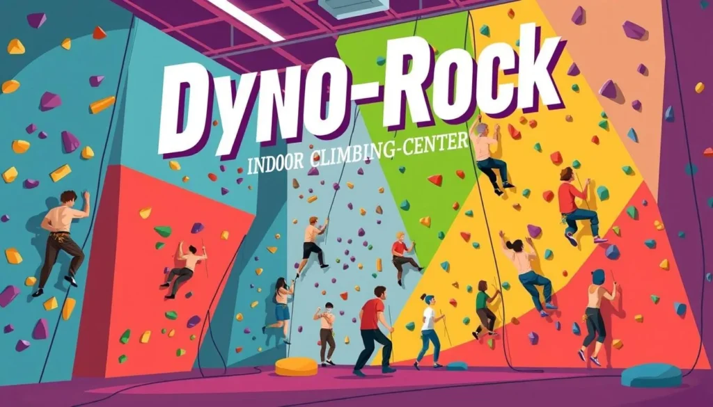 Image of climbers at Dyno-Rock Indoor Climbing Center