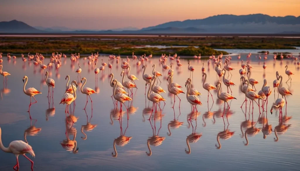 Image of flamingos at the Jan Thiel salt pans