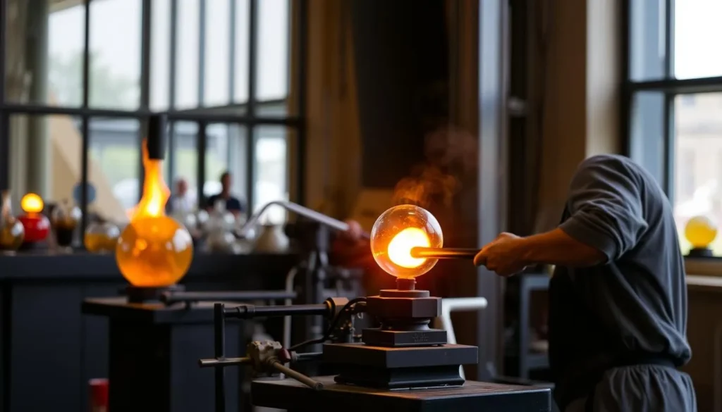 Image of glassblowing demonstration at Corning Museum of Glass