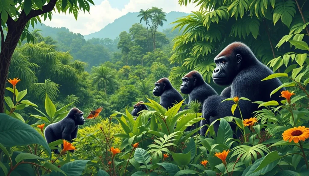 Image of gorilla trekking in Virunga National Park