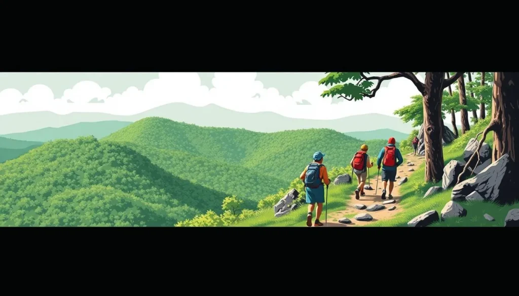 Image of hikers on the Appalachian Trail at Bear Mountain State Park