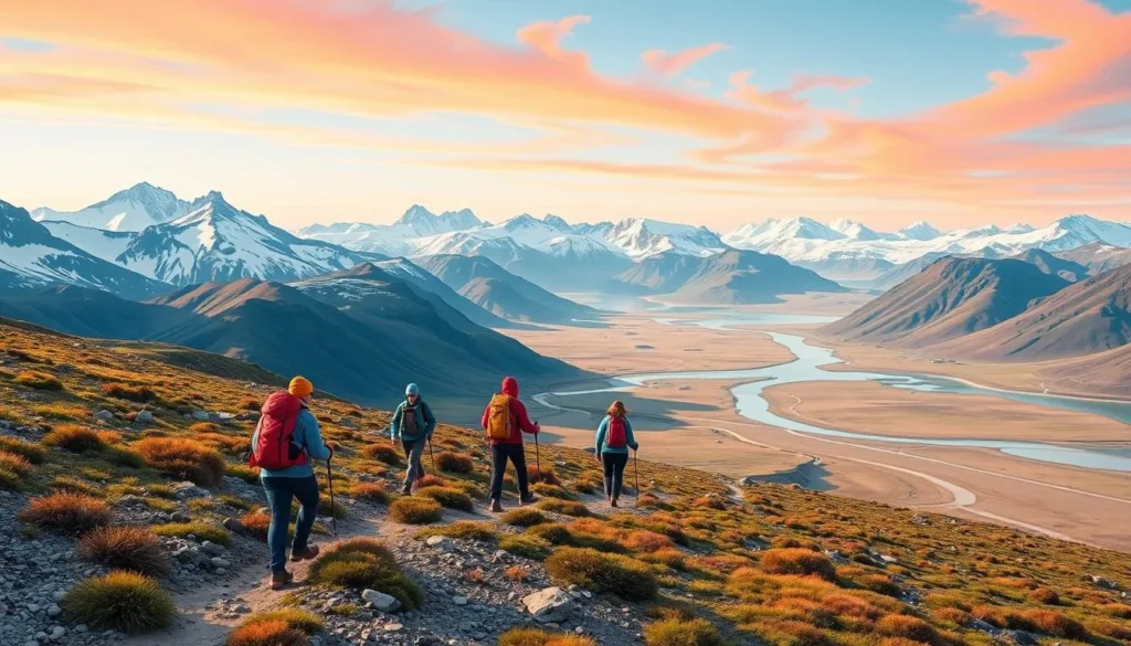 Image of hikers on the Arctic Circle Trail in Greenland Image of hikers on the Arctic Circle Trail in Greenland