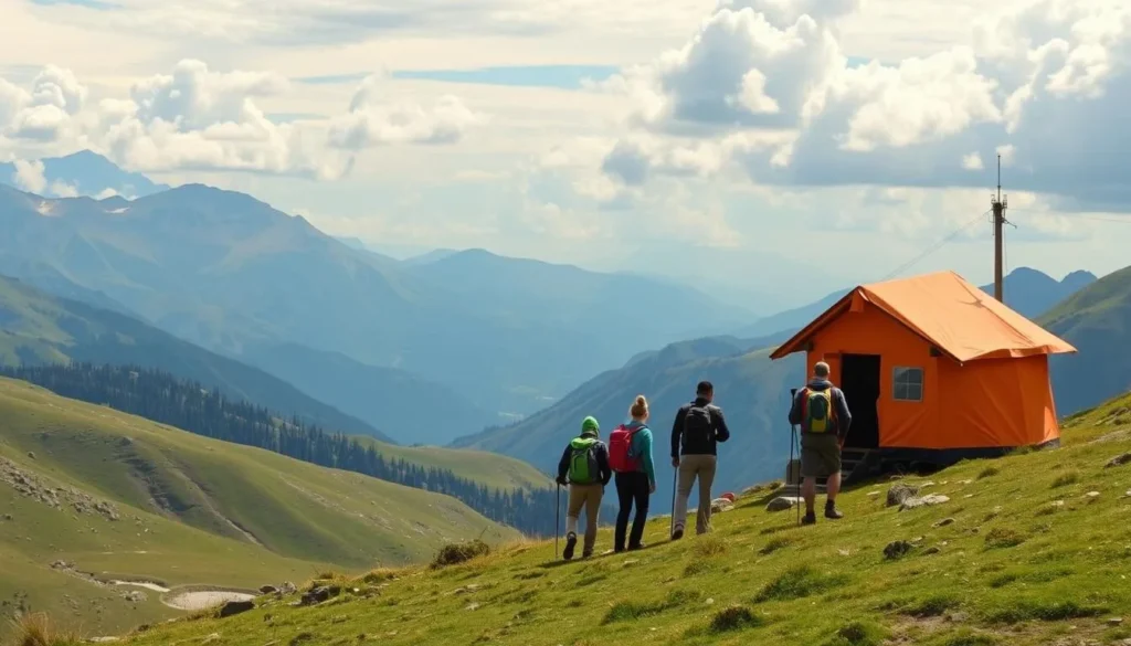 Image of hikers with Mountain Host in the Azerbaijani mountains