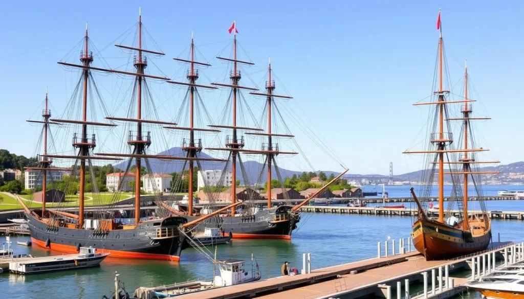 Image of historic vessels at Maritime National Historical Park, San Francisco