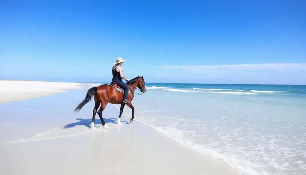 Image of horseback riding on the beach at Sea Island