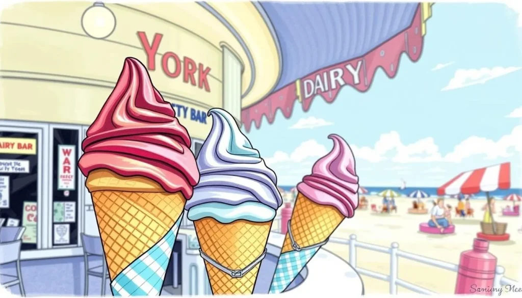 Image of ice cream cones at York Beach Dairy Bar