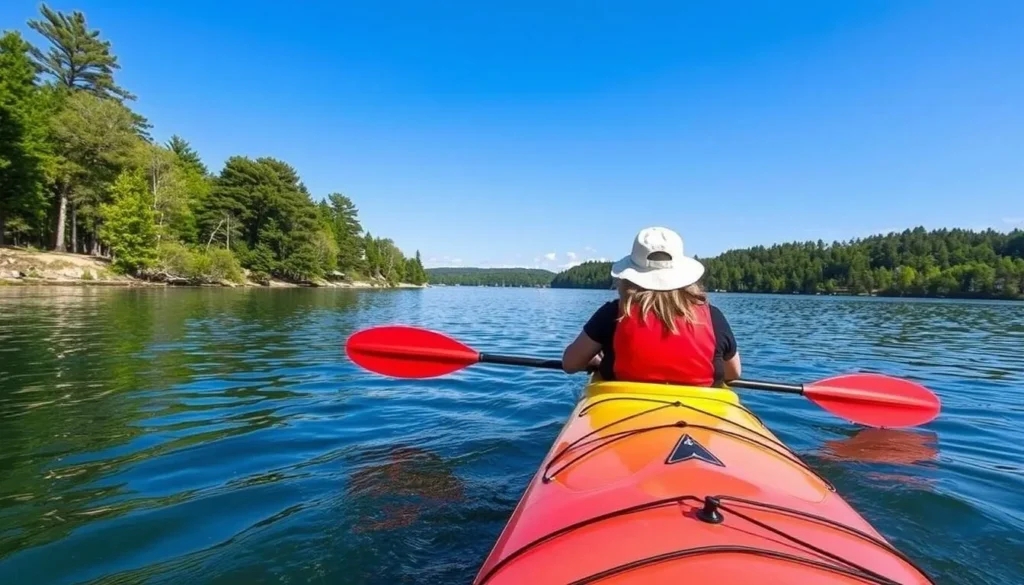 Image of kayaking or sailing in Sengekontacket Pond