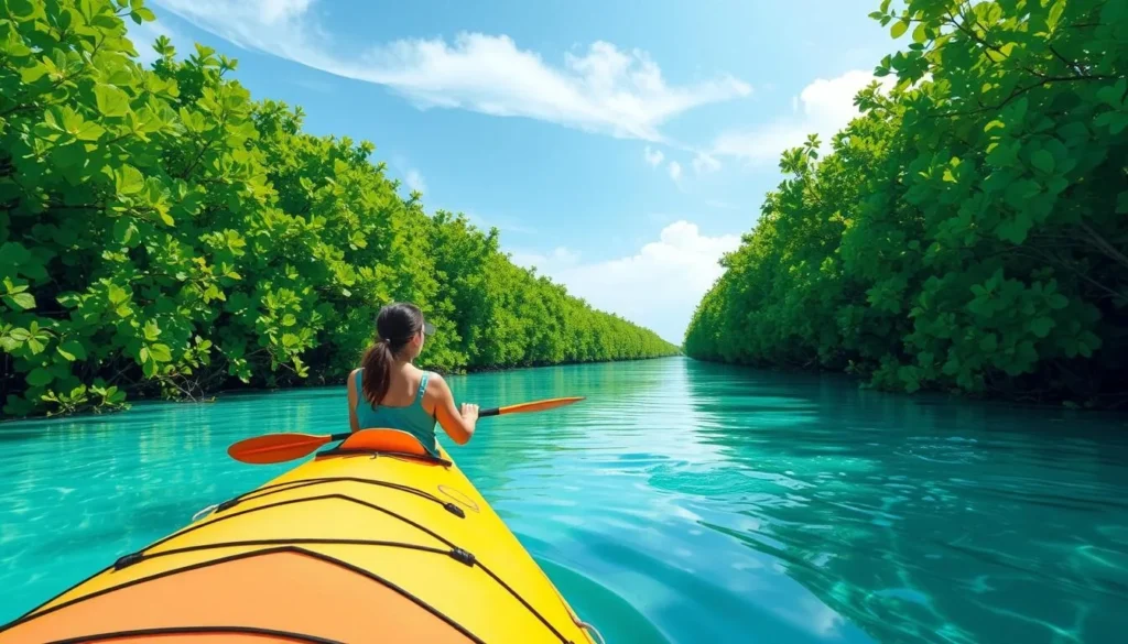 Image of kayaking through mangrove tunnels in Naples