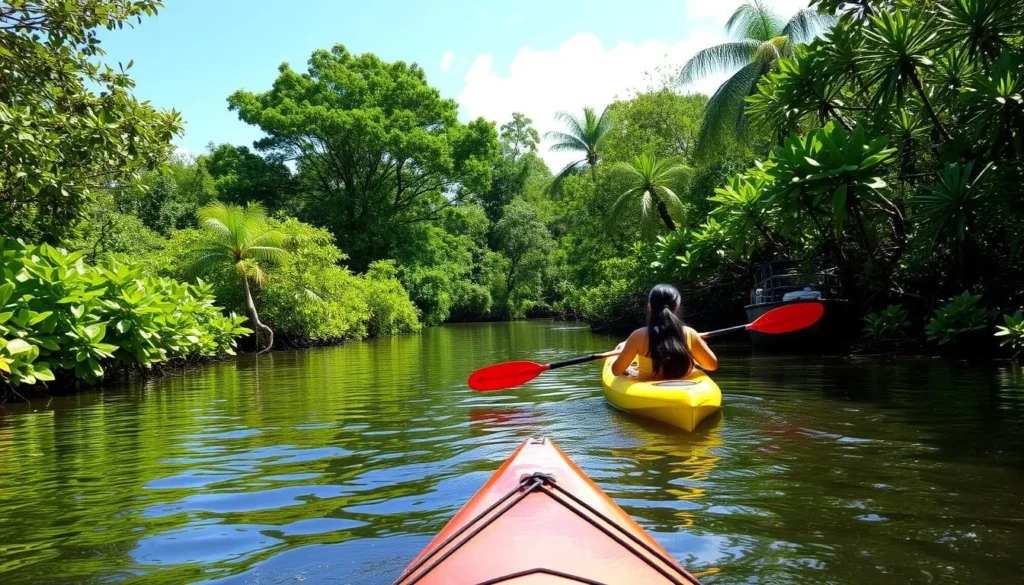 Image of kayaking through mangroves in Costa Rica