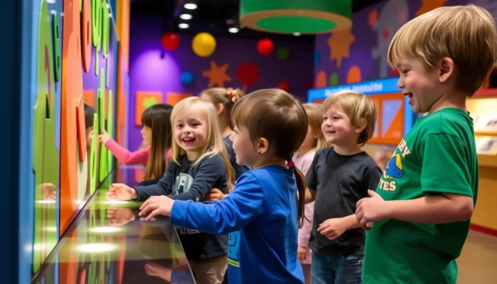 Image of kids engaging with interactive exhibits at Thinkery Children's Museum