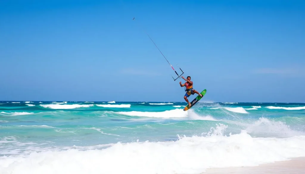 Image of kiteboarder in action at Bulabog Beach, Boracay