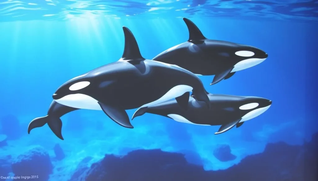 Image of orca whales in the San Juan Islands