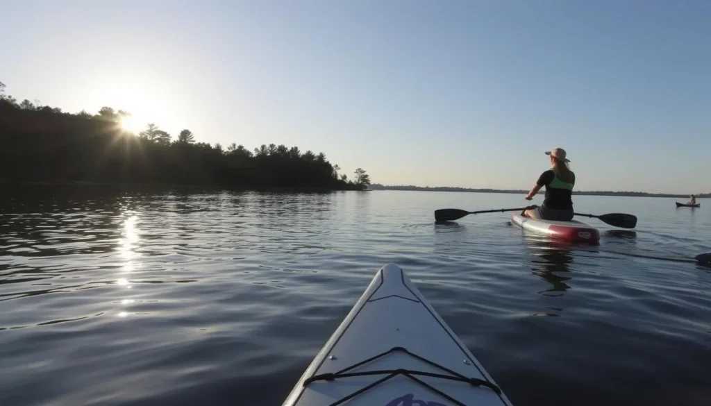 Image of paddleboarding in the calm waters of Laguna Madre