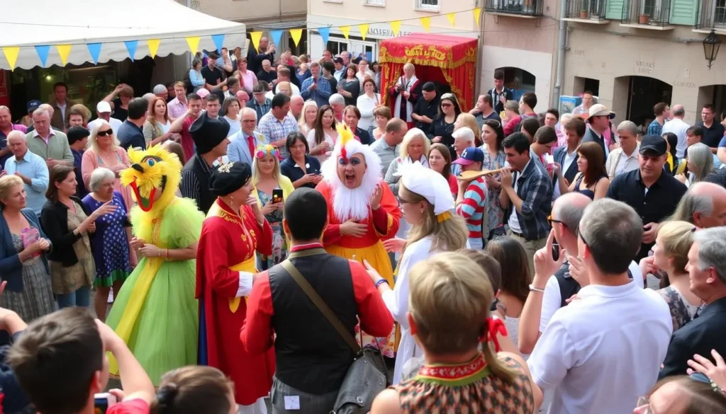 Image of people celebrating the Fête du Roi de l'Oiseau in Le Puy