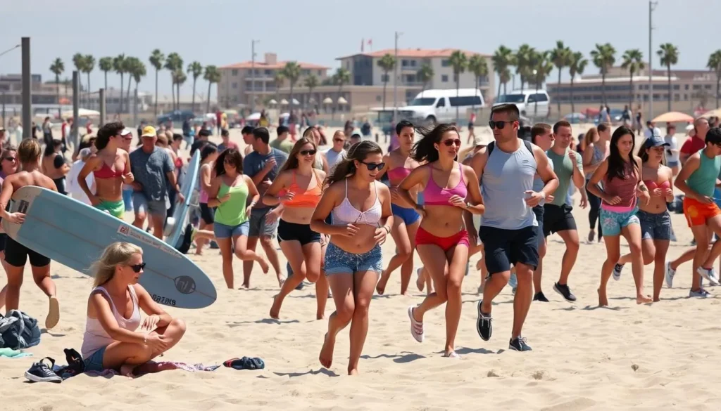 Image of people engaging in various outdoor activities in Huntington Beach