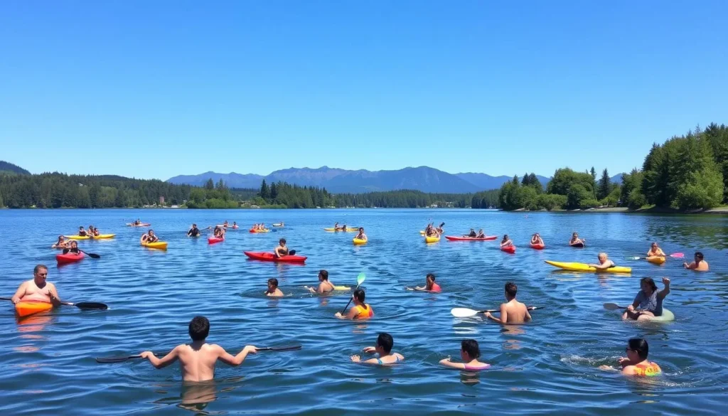 Image of people enjoying water activities on Lake Sammamish