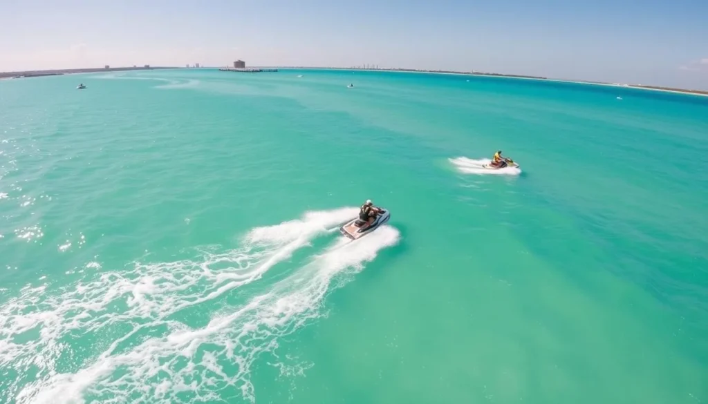 Image of people jet skiing in the Gulf of Mexico near Padre Island
