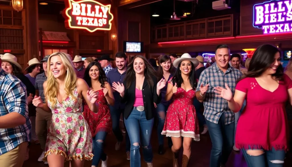 Image of people line dancing at Billy Bob's Texas