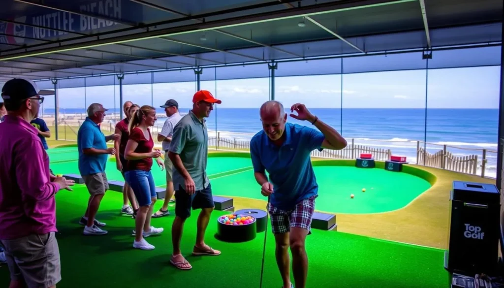 Image of people playing at TopGolf Myrtle Beach