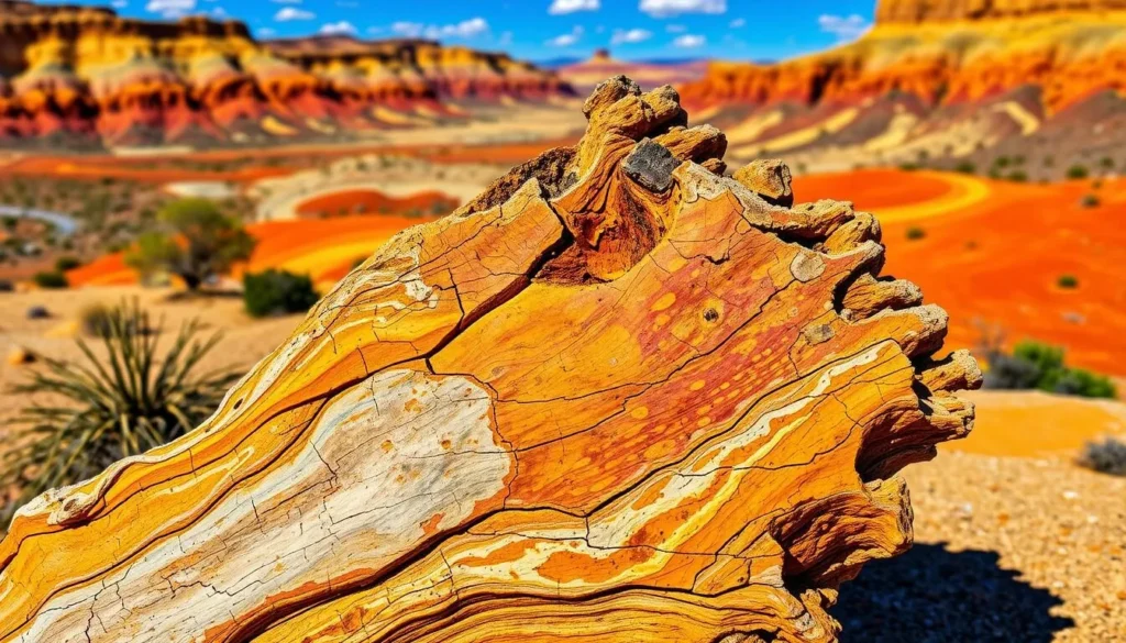 Image of petrified wood and the Painted Desert