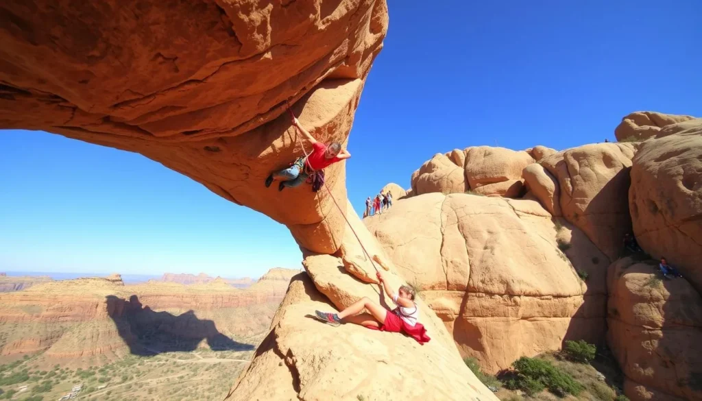 Image of rock climbers at Hueco Tanks