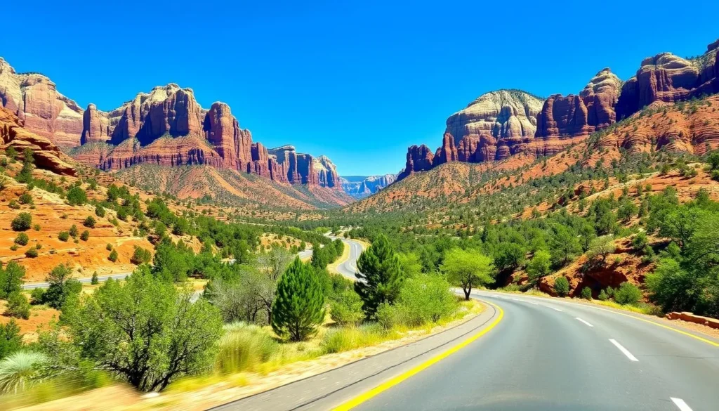 Image of scenic drive through Zion National Park