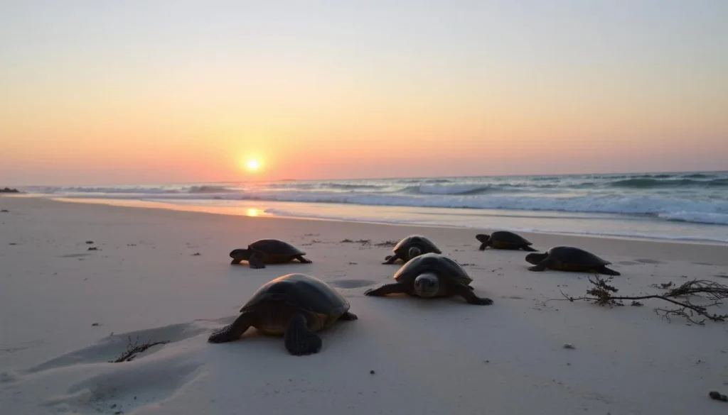 Image of sea turtles nesting on Ostional Wildlife Refuge beach