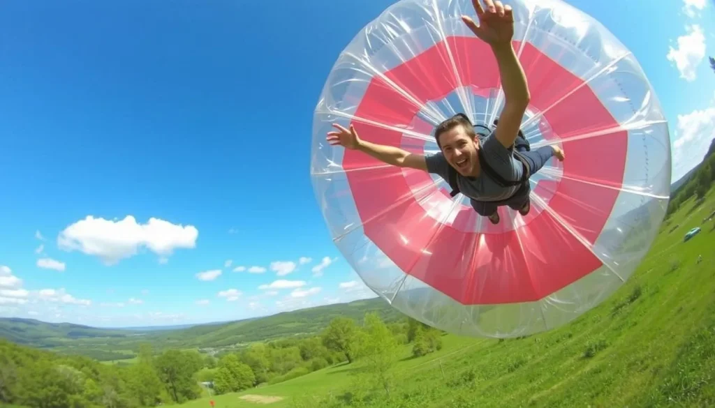 Image of someone zorbing at Outdoor Gravity Park