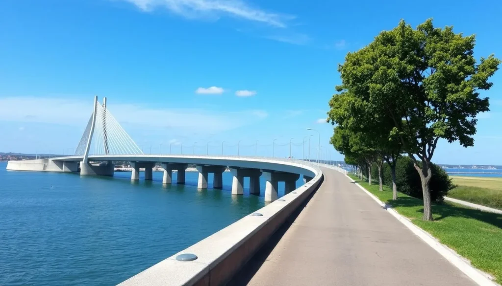 Image of the 2.9 km bridge connecting La Rochelle to Île de Ré