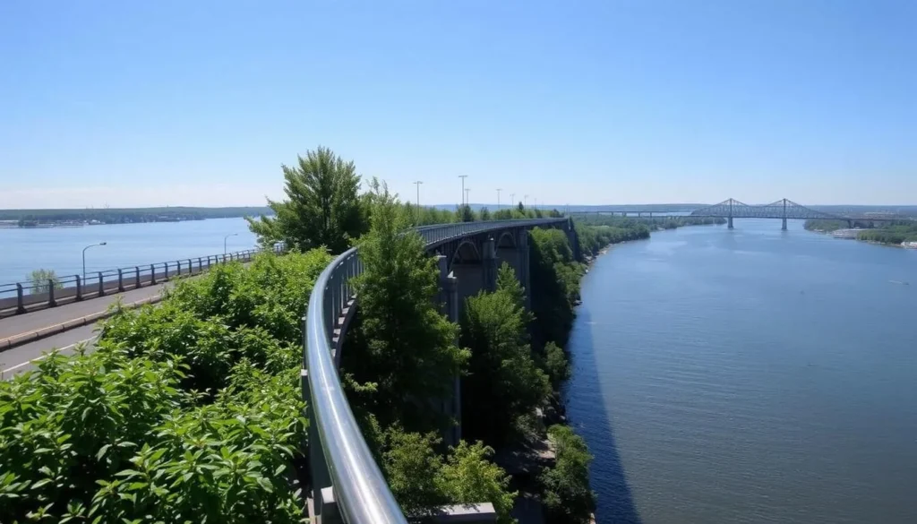 Image of the Albany Skyway along the Hudson River