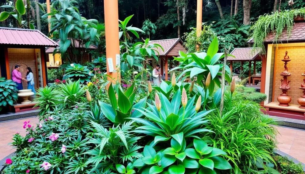 Image of the Baguio Botanical Garden's lush flora and cultural exhibits