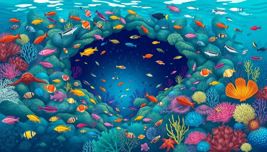 Image of the Blue Holes with vibrant marine life