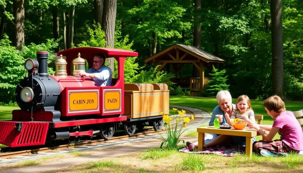 Image of the Cabin John Regional Park's miniature train or a family enjoying a picnic
