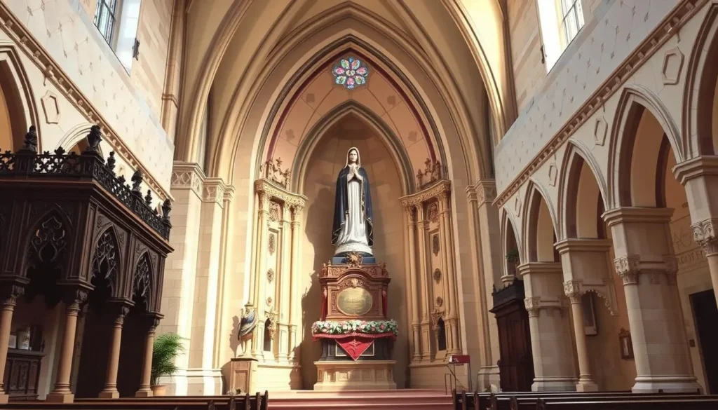 Image of the Chapelle Notre Dame de Rocamadour with the Black Virgin Mary statue