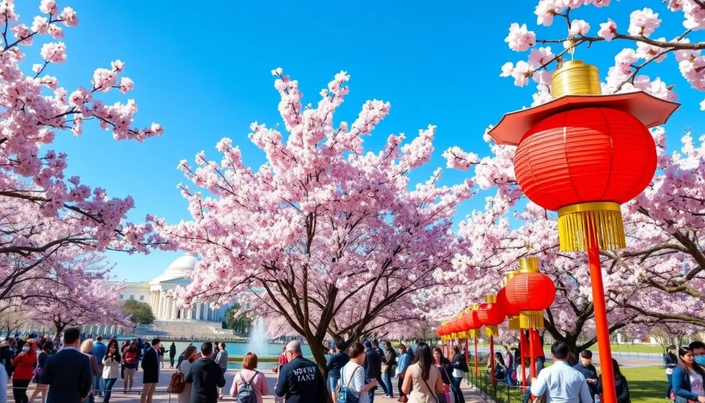 Image of the Cherry Blossom Festival around the Tidal Basin