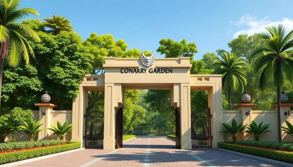 Image of the Conakry Botanical Garden's main entrance