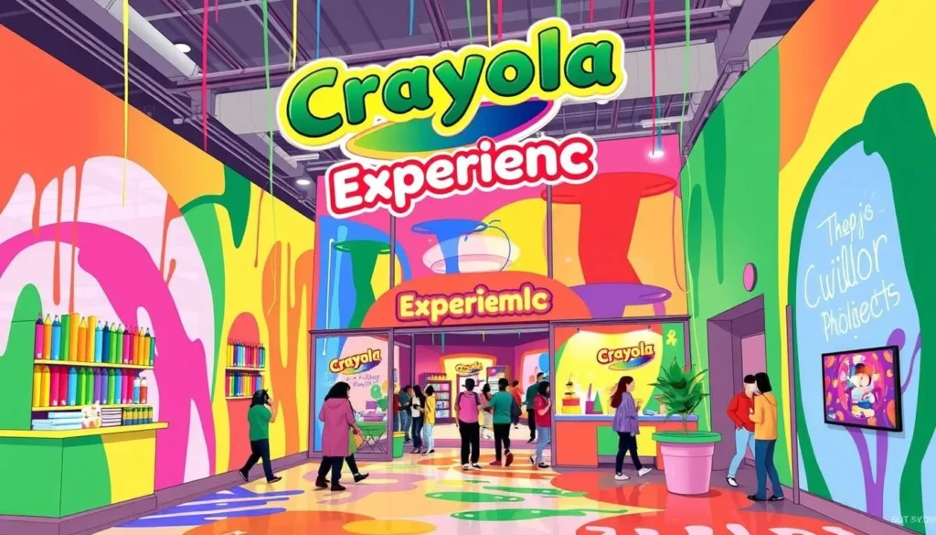 Image of the Crayola Experience at The Shops at Willow Bend, featuring a colorful and lively atmosphere.